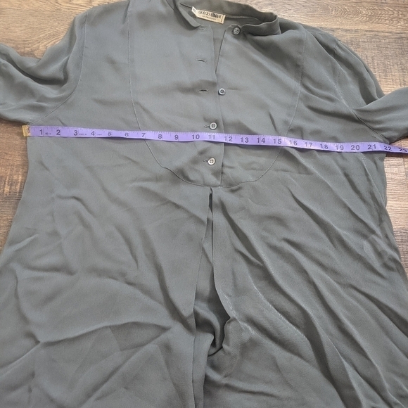 GIORGIO Armani button down blouse gray long sleeve shirt - Picture 12 of 12